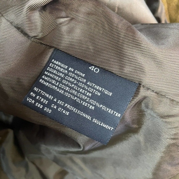 Vintage Nautica 100% Leather Shell Suede 5 Pocket Jacket Brown Men’s Size 40 - Picture 6 of 12